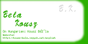 bela kousz business card